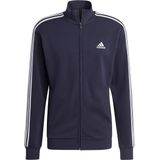 adidas - Sportswear Basic 3-Stripes - Trainingspak - Blauw - 52% Katoen / 48% Gerecycled Polyester