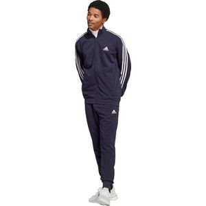 adidas - Sportswear Basic 3-Stripes - Trainingspak - Blauw - 52% Katoen / 48% Gerecycled Polyester