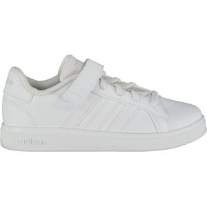 adidas Jongens Grand Court Elastic Lace and Strap Sneakers, Blanco Ftwr White Ftwr White Grey One, 33 EU