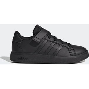 adidas Grand Court Elastic Lace and Top Strap Sneaker uniseks-kind, Core Black/Core Black/Grey Six, 36 EU