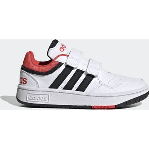 adidas Hoops Lifestyle Basketball Hook-and-Loop uniseks-kind Sneakers, ftwr white/core black/bright red, 33 EU
