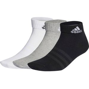 adidas - Sportswear - Enkelsokken - Grijs - 3 Paar, Voetboogondersteuning, Naadloos Teenstuk