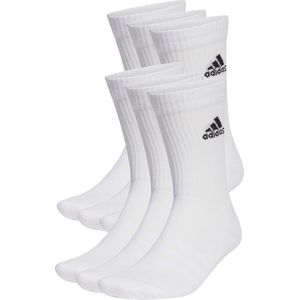 Set van 6 paar hoge sokken adidas Performance. Katoen materiaal. Maten XL+. Wit kleur