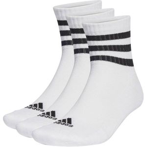 adidas - 3-Stripes Cushioned Sokken - Wit - Katoen/Polyester - 3 Paar