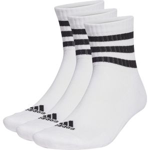 adidas Sportswear 3-Stripes Cushioned Sportswear Korte Sokken 3 Paar - Unisex - Wit- 40-42