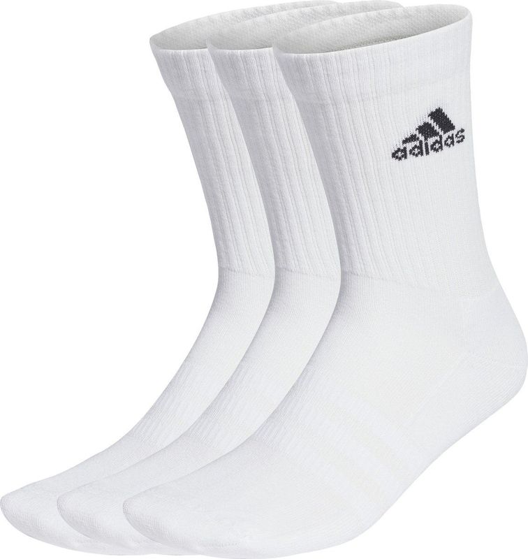 adidas Uniseks-Kind Cushioned Crew Socks 3 Pairs, White/Black, 4-5 Years