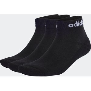 adidas Sportswear Linear Gevoerde Enkelsokken 3 Paar - Unisex - Zwart - 37-39