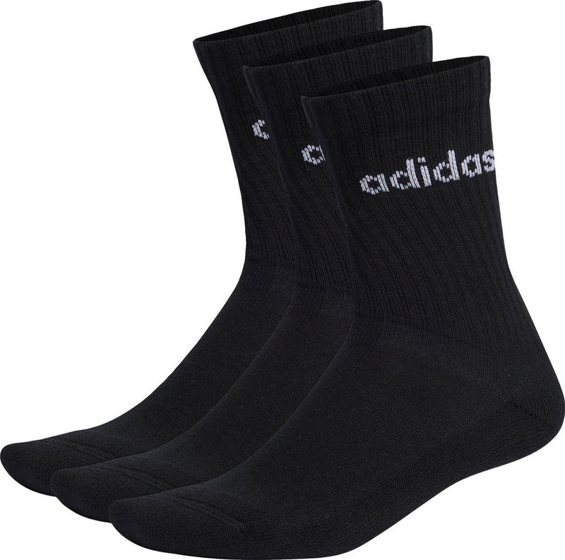 adidas - Sportswear Linear - Gevoerde Sokken - Zwart - 3 Paar