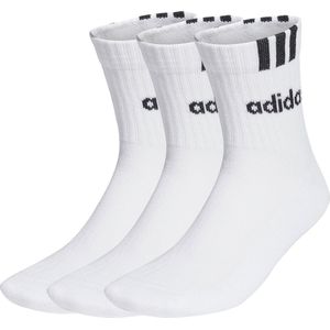 adidas Sportswear 3-Stripes Linear Gevoerde Sokken 3 Paar - Unisex - Wit- 43-45