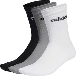 adidas - Sportswear Linear - Gevoerde Sokken - Grijs - 75% Katoen - 3 Paar