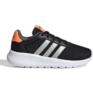 adidas Lite Racer 3.0 Sneakers voor jongens, Core Zwart Zilver Met Screaming Oranje, 28 EU