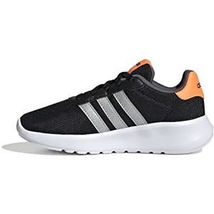adidas Lite Racer 3.0, sneakers voor kinderen en jongeren, Black Core Black Silver Met Screaming Orange, 30 EU