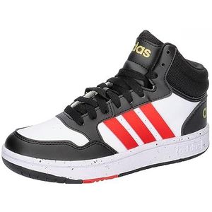 adidas Hoops 3.0 Mid K, uniseks schoenen voor kinderen, wit (Ftwr White Vivid Red Core Black), 30.5 EU