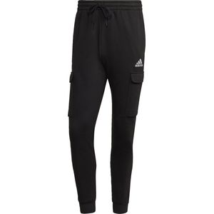 adidas Sportswear Essentials Fleece Regular Tapered Cargo Broek Heren Zwart