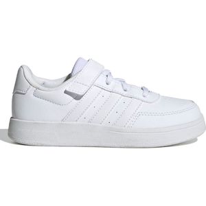 adidas Breaknet Lifestyle Court Elastic Lace and Top Strap Sneakers uniseks-kind, Ftwr White/Ftwr White/Grey One, 30 EU