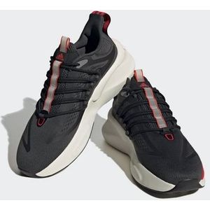 adidas Alphaboost V1 Sneakers voor heren, Zwart Carbon Bright Red Grey Three, 48 EU