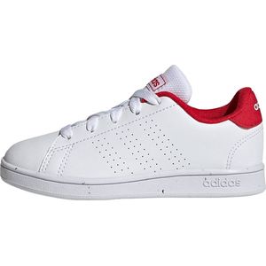 adidas Advantage Lifestyle Court Lace Sneakers uniseks-kind, Ftwr White/Ftwr White/Better Scarlet, 37 1/3 EU