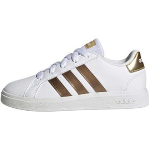 adidas Grand Court Sustainable Lace uniseks-kind Sneakers, Ftwwht/Ftwwht/Magold, 38 2/3 EU