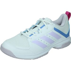 adidas Ligra 7 Indoor Hallenschuhe Damen HQ3517 - cloud white/silver dawn/blue fusion 44 für Damen, weiß, Gr. 39 ⅓ EU / 6 UK