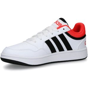 adidas Hoops Shoes, uniseks sneakers voor kinderen en jongens, Ftwr White Core Zwart Helder Rood, 37 1/3 EU