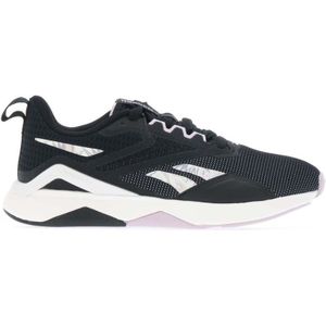 Reebok Nanoflex Tr 2.0 Sneaker voor dames, Core Zwart Schoeisel Wit Paars Oasis, 38.5 EU