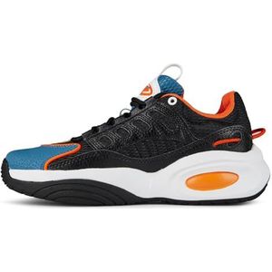 Reebok Unisex Kid's Solution Mid Sneaker, Core Zwart Steely Blauw Smash Oranje, 34.5 EU