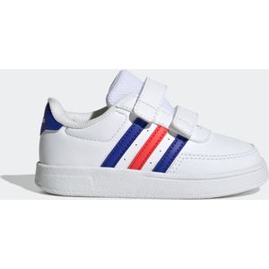 adidas Breaknet Lifestyle Court Two-Strap Hook-and-Loop Sneaker uniseks-baby, Ftwr White/Lucid Blue/Bright Red, 27 EU