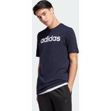 adidas Sportswear Essentials Single Jersey Linear Geborduurd Logo T-shirt - Heren - Blauw