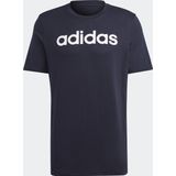 adidas Sportswear Essentials Single Jersey Linear Geborduurd Logo T-shirt - Heren - Blauw
