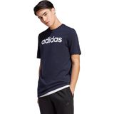 adidas Sportswear Essentials Single Jersey Linear Geborduurd Logo T-shirt - Heren - Blauw