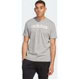 adidas Sportswear Essentials Single Jersey Linear Geborduurd Logo T-shirt - Heren - Grijs