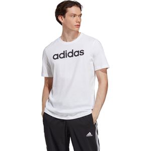 adidas Sportswear Essentials Single Jersey Linear Geborduurd Logo T-shirt - Heren - Wit