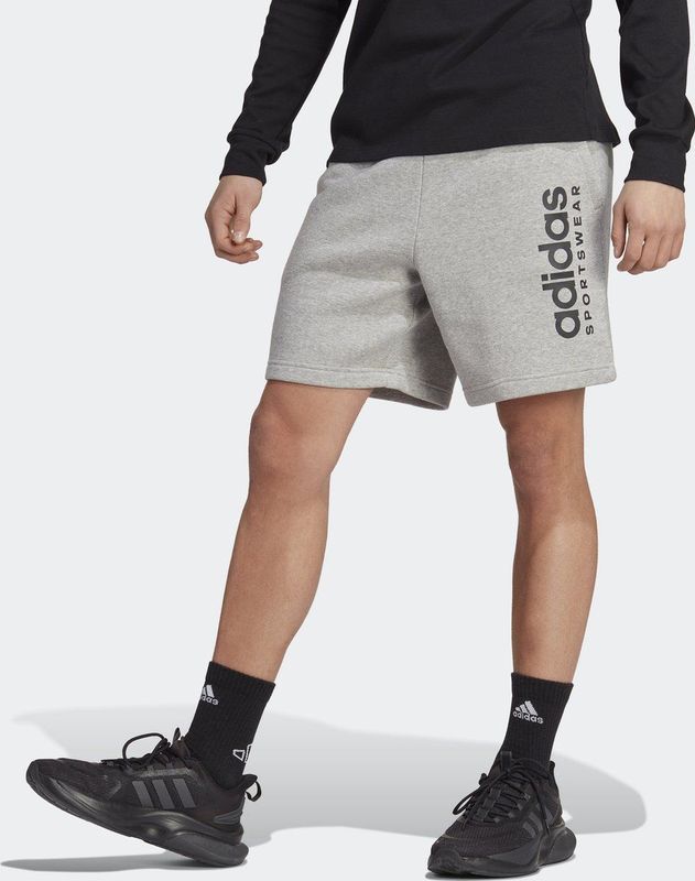 Adidas - All Szn G Korte Broek - Grijs - Katoenmix - Elastische Taille met Trekkoord