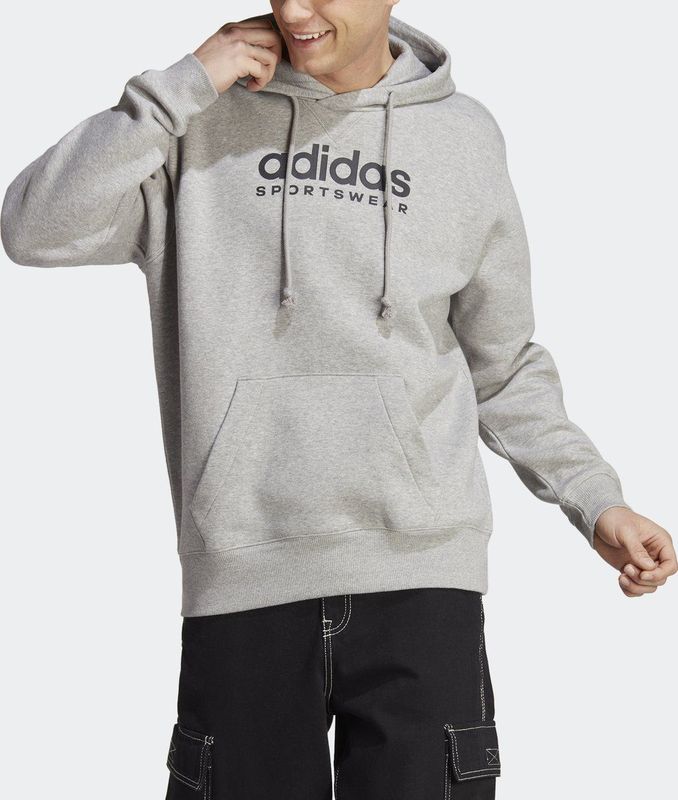 Adidas - All Szn - Hoodie - Grijs - 80% Katoen, 20% Gerecycled Polyester Fleece