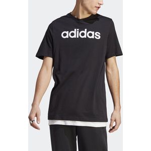 adidas Sportswear Essentials Single Jersey Linear Geborduurd Logo T-shirt - Heren - Zwart