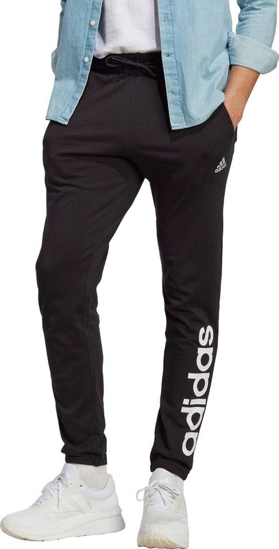 adidas Sportswear Essentials Single Jersey Tapered Elasticized Cuff Logo Broek - Heren - Zwart