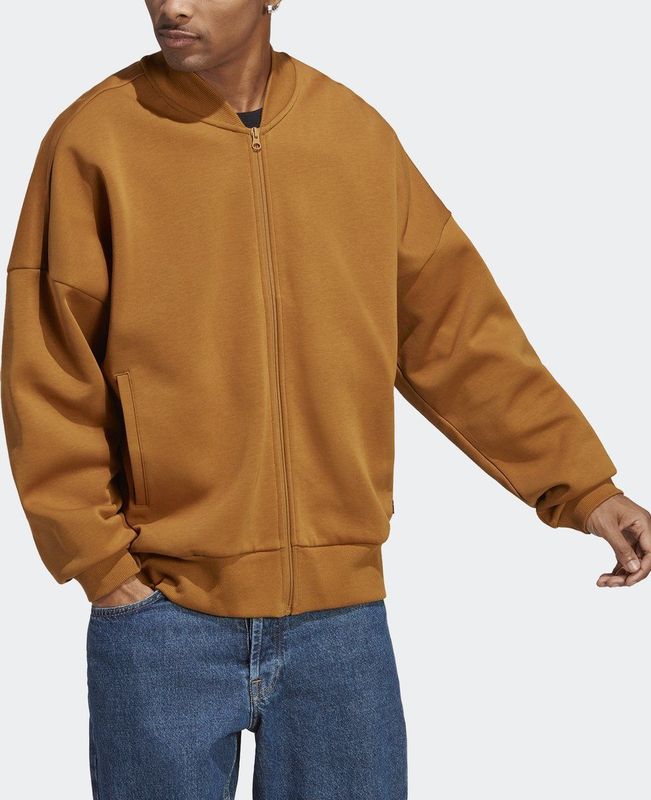 adidas - Trainingsjack - Blauw - Katoen - Losse Pasvorm