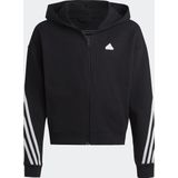 adidas Sportswear Future Icons 3-Stripes Ritshoodie - Kinderen - Zwart