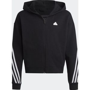 adidas Sportswear Future Icons 3-Stripes Ritshoodie - Kinderen - Zwart