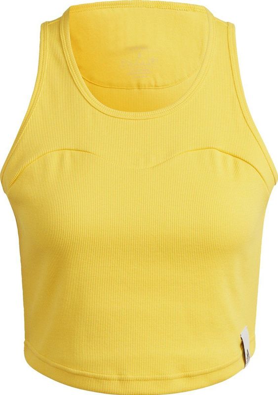 Adidas - Lng Rib Top - Tanktop - Zwart - 97% Biologisch Katoen
