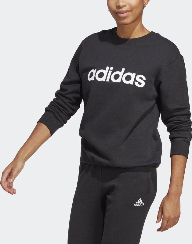 adidas - Sportswear Essentials Linear - Sweatshirt - Zwart - Dames