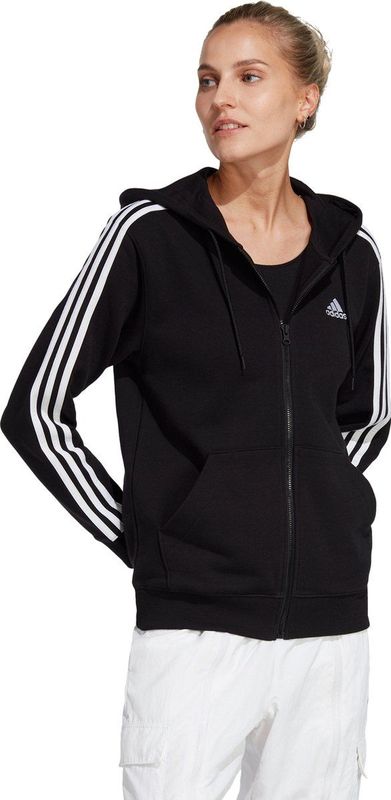 Adidas - Zip-Through Sweatshirt - Dames - Grijs - Katoen