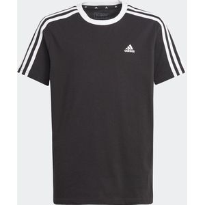 adidas Sportswear Essentials 3-Stripes Cotton Loose Fit Boyfriend T-shirt - Kinderen - Zwart- 128