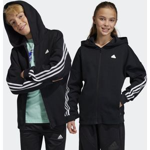 adidas Sportswear Future Icons 3-Stripes Ritsjack met Capuchon - Kinderen - Zwart