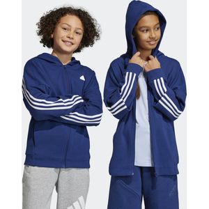 adidas - Future Icons 3-Stripes Ritsjack - Kinderen - Blauw - Katoen
