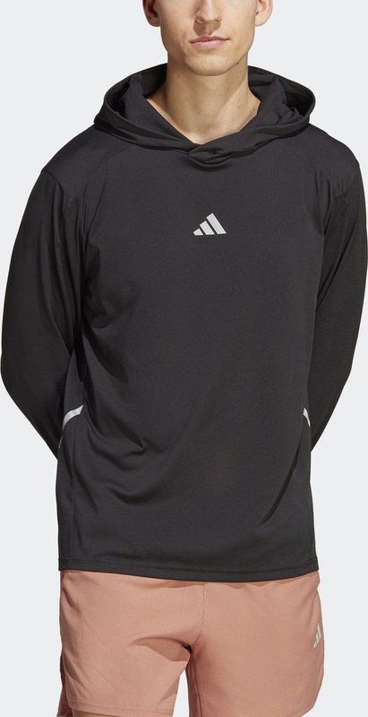 adidas - Hardloophoodie - Zwart - 100% Gerecycled Polyester - AEROREADY