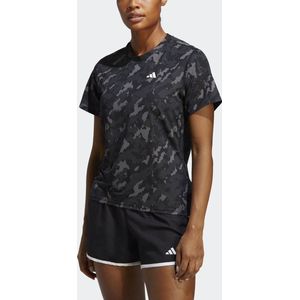 adidas Dames Own the Run Camo Running Tee, Black, S