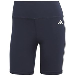 adidas Dames Training Essentials 3-Stripes High-Waisted Short Leggings, LEGEND INK F17, XL