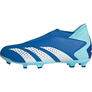 adidas Predator Accuracy.3 Veterloze Gras Voetbalschoenen (FG) Kids Blauw Lichtblauw Wit