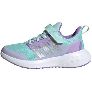 adidas FortaRun 2.0 Cloudfoam Elastic Lace Top Strap Basketbal, uniseks, kinderen, Semi Flash Aqua/Silver Met./Orchid Fusion